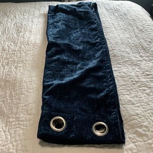 2 x indigo ‘velvet’ curtains, 96” x 52”